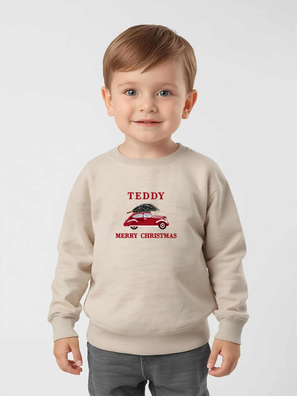 KIDS FESTIVE VINTAGE CAR SWEATSHIRT