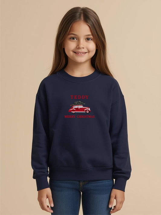 KIDS FESTIVE VINTAGE CAR SWEATSHIRT