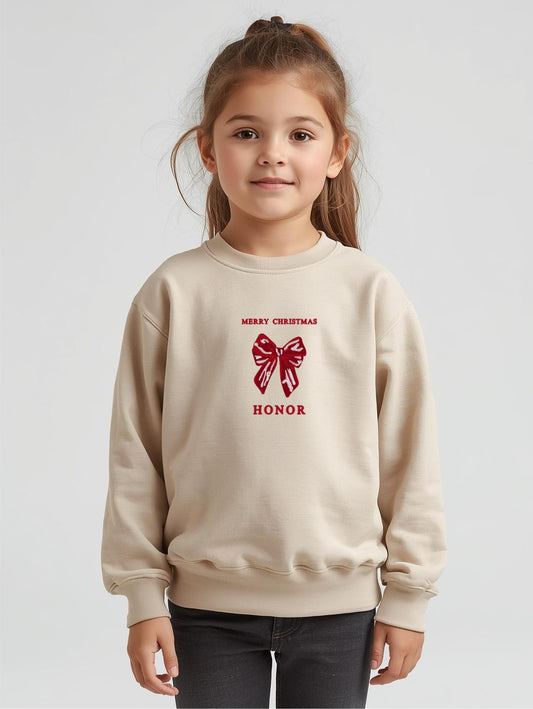 KIDS FESTIVE BOW SWEATSHIRT