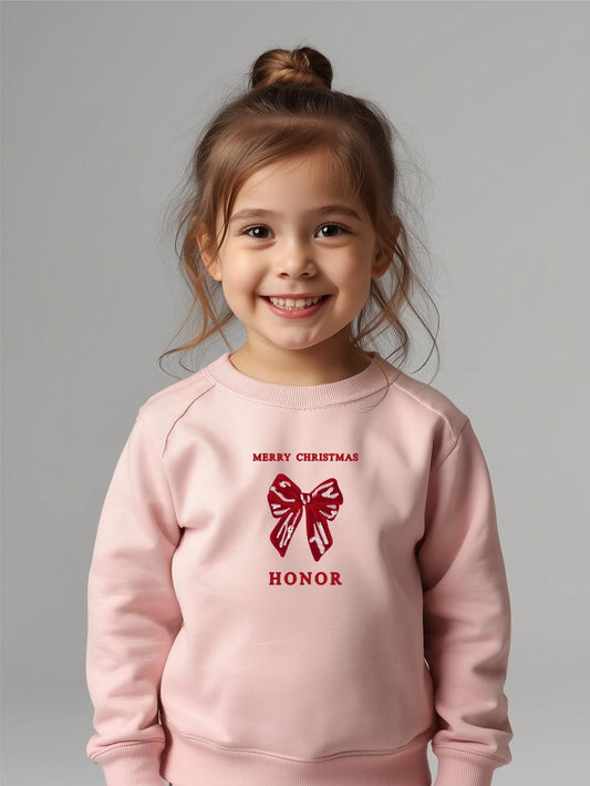 KIDS FESTIVE BOW SWEATSHIRT