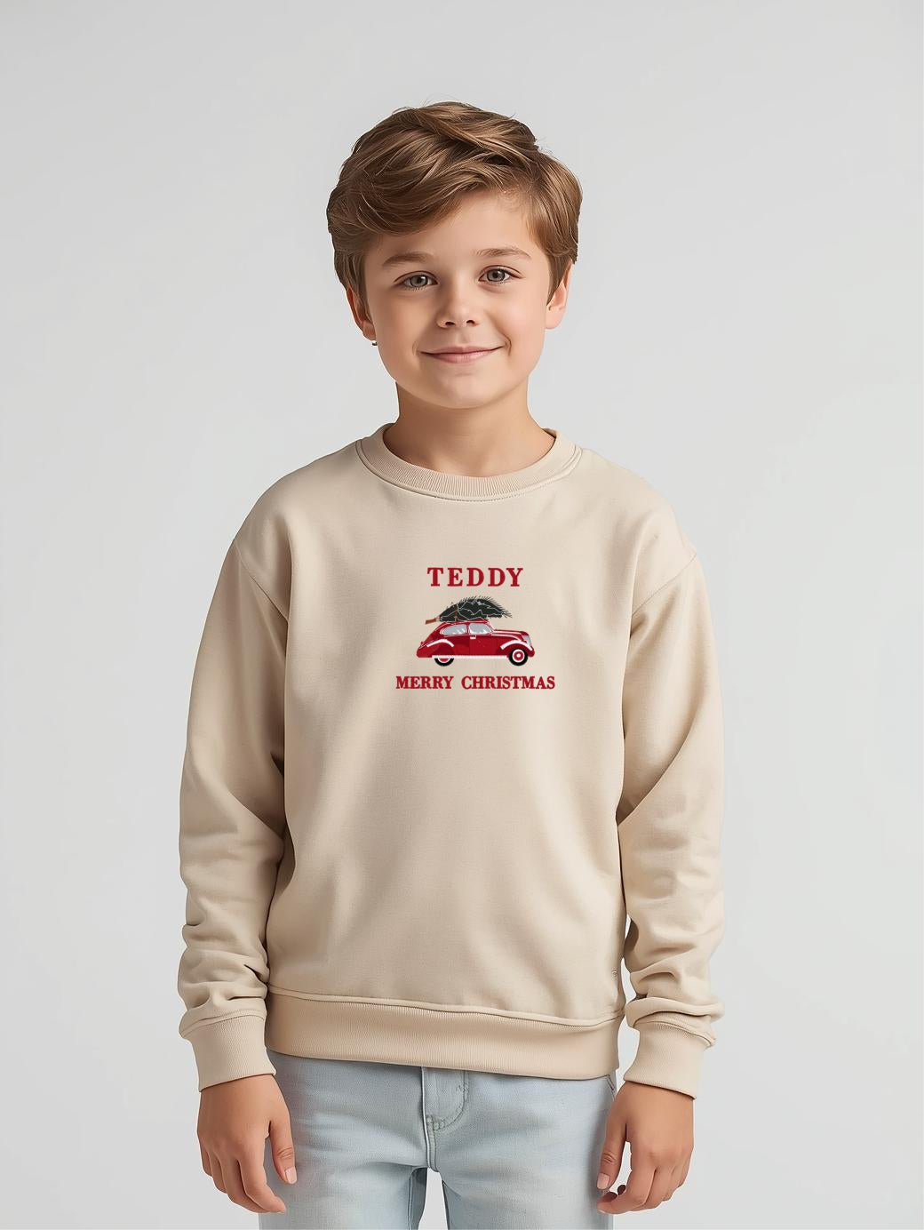 KIDS FESTIVE VINTAGE CAR SWEATSHIRT