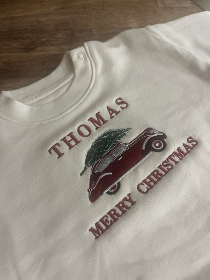KIDS FESTIVE VINTAGE CAR SWEATSHIRT